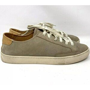 Soludos Ibiza Lace Up Taupe Leather Sneaker Shoes Women’s Size 9